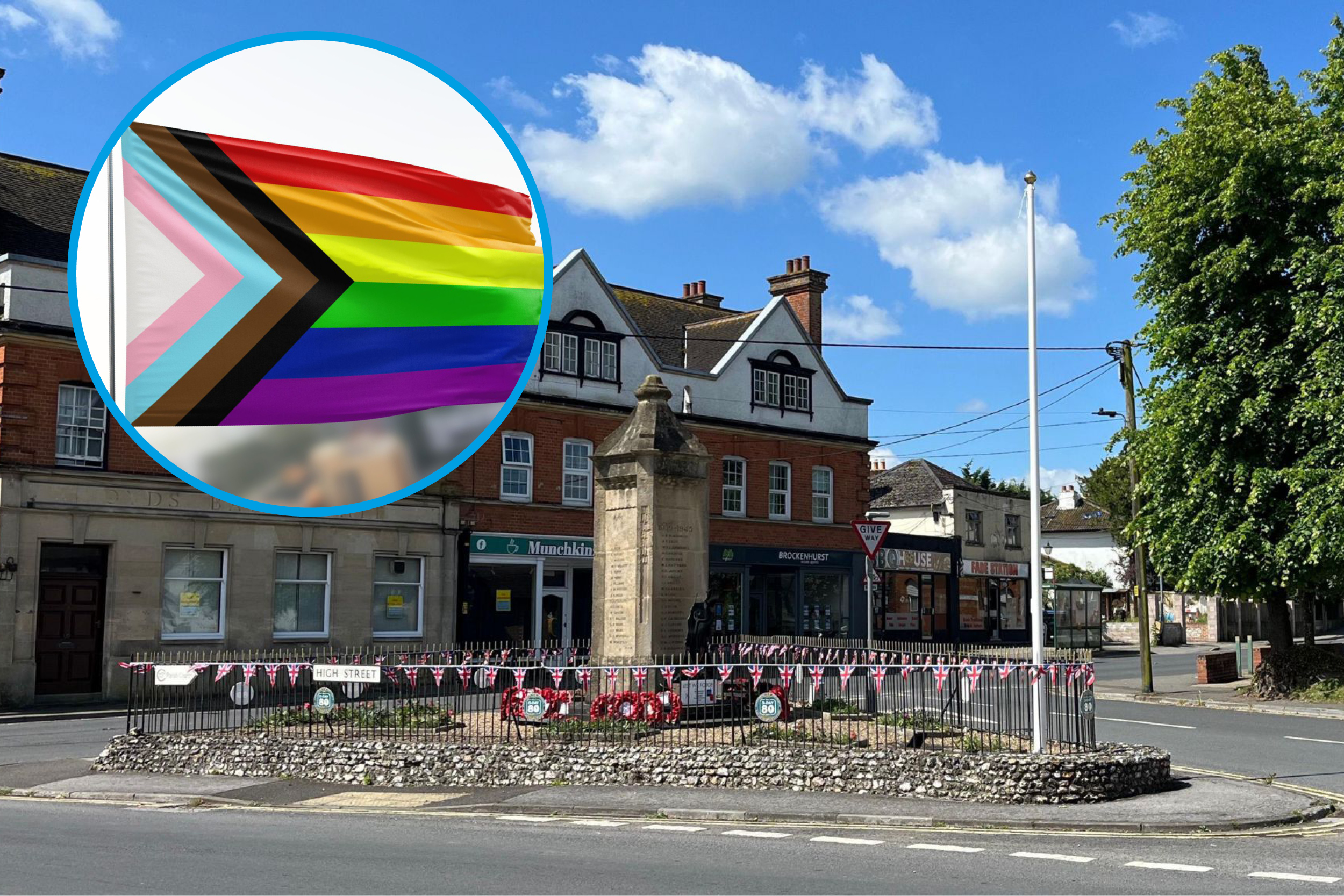 Progress flag raised in Wiltshire town to mark Pride Month torn down in what is being called a “hate crime”