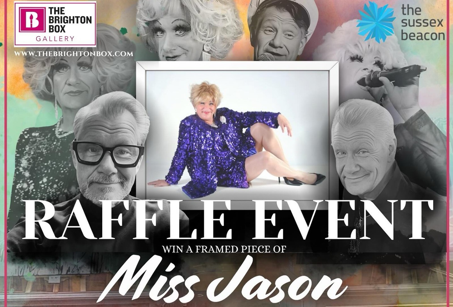 Brighton Box Gallery to raffle framed photo of legendary performer Miss Jason for the Sussex Beacon