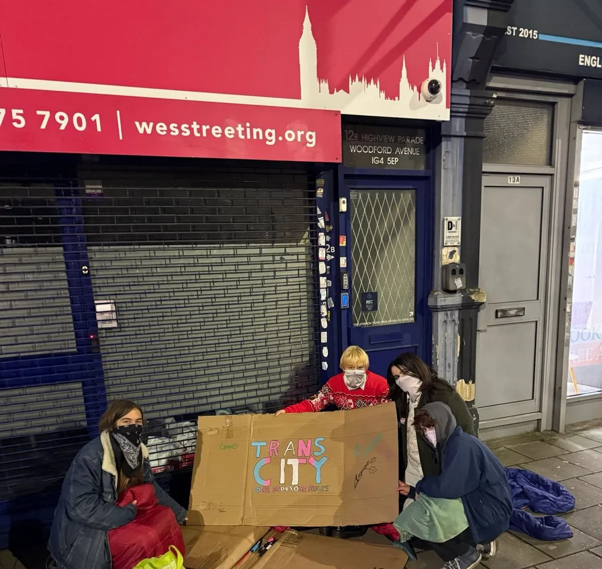 Trans youth activists stage protest outside of Wes Streeting’s office in Ilford North